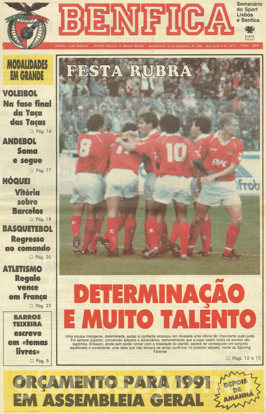 jornal o benfica 2512 1990-12-12